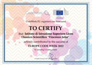 certificato partecipazione code week